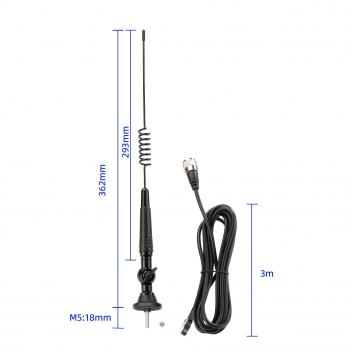27MHz CB Radio Antenna PL259 & BNC Male Connector Antenna Kit with Rotating Adjustable Base - Compatible with Galaxy, Uniden, Bearcat, Cobra, Radioddity, Texas Ranger, RoadKing Vehicle-Mounted CB Radios
