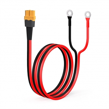 XT60 to O Ring Terminal Cable,10AWG XT60 Female to O Ring Connector Cable with Tinned Pure Wire for RC Battery Solar Portable Power Power Station and Solar Panel(2FT)