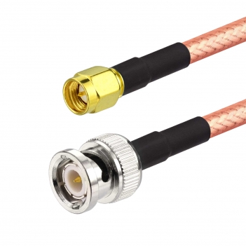 BNC Male to SMA Male RG400 Low Loss Cable 1M for Antennas, 4G LTE, WiFi, GPS, SDR, Spectrum Analyzer & Oscilloscope
