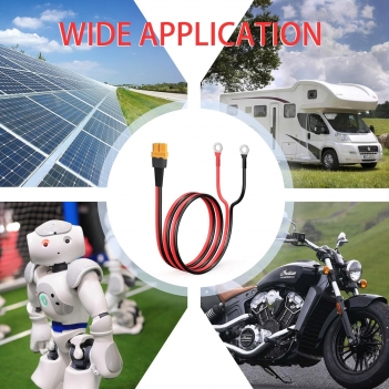 XT60 to O Ring Terminal Cable,10AWG XT60 Female to O Ring Connector Cable with Tinned Pure Wire for RC Battery Solar Portable Power Power Station and Solar Panel(2FT)