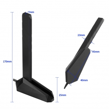 WiFi 7 WiFi 6E Antenna Tri-Band 2.4GHz 5GHz 6GHz Magnetic Base antenna with New Interface (NOT RP-SMA) for ROG STRIX Series/ROG Crosshair/ROG MAXIMUS Series WiFi 7 Gaming Motherboard