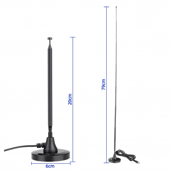 Strong Magnetic Base Portable Telescopic FM Radio Antenna with 10ft Extension Cable for Yamaha Marantz Pioneer Onkyo Sherwood FM Radio Tuner AV Audio Bluetooth Home Theater Stereo Receiver