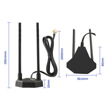 WiFi 7 WiFi 6E Antenna Tri-Band 2.4GHz 5GHz 6GHz Magnetic Base antenna with New Interface (NOT RP-SMA) for ROG STRIX Series/ROG Crosshair/ROG MAXIMUS Series WiFi 7 Gaming Motherboard