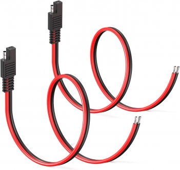 ELFCULB SAE Connector Extension Cable,16AWG 2FT 2 Pin Quick Disconnect Plug for Car Motorcycle(2 Pack)