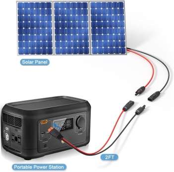 ELFCULB 10AWG Solar to XT60i Charging Cable Solar Panel Extention Cable for Portable Power Station River 600 Solar Generator Battery Pack(2FT)