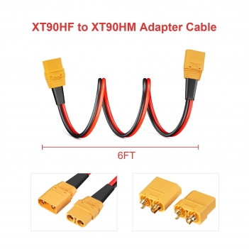 ELFCULB XT90 Connectors Cable,10AWG XT90 Male to Female Extension Cable for RC Battery Solar Portable Power Power Station and Solar Panel(6FT)