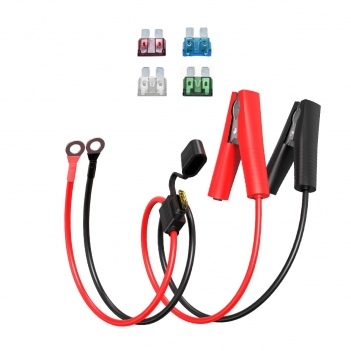 ELFCULB 10AWG 2FT Battery Alligator Clips to O Ring Terminal Harness,Quick Disconnect Cable with 5 Fuse for Inverter Car Battery Charging