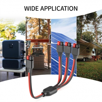 ELFCULB Anderson Splitter Cable,10AWG 1 to 3 Solar Charging Splitter Cable for Solar Generator Power Station(1FT)