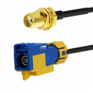 Waterproof Fakra C Blue Female to SMA Bulkhead Female 20CM LMR100 Cable