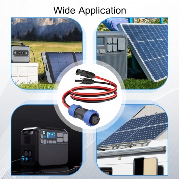 ELFCULB Aviation Plug to Solar Panel Cable, 12AWG 2FT Solar to Aviation Connector 12V/30A Compatible with Portable Power Station AC200MAX / AC200P New 2-Pin