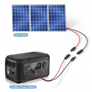 ELFCULB 10AWG Solar to XT60 Charging Cable Solar Panel Extension Cable for Portable Power Station River 600 Solar Generator Battery Pack(2FT)