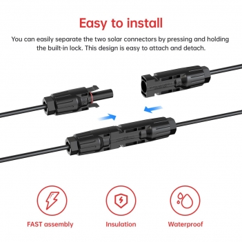 ELFCULB 12AWG 6FT Solar to XT60i Cable 2 6 10 25 35 50 75 100FT Solar Connector to XT60i Adapter Cable for Portable Power Station (6FT)