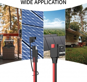 ELFCULB 10AWG Anderson Connector to SAE Extension Cable with SAE Polarity Reverse Adapter for Portable Power Station Solar Panel (2FT)