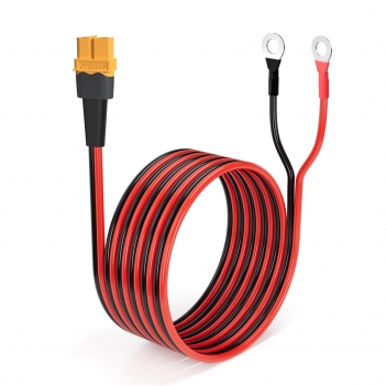 ELFCULB XT60 to O Ring Terminal Cable, 10AWG XT60 Male to O Ring Connector Cable with Tinned Pure Wire for RC Battery Solar Portable Power Power Station and Solar Panel(10FT)