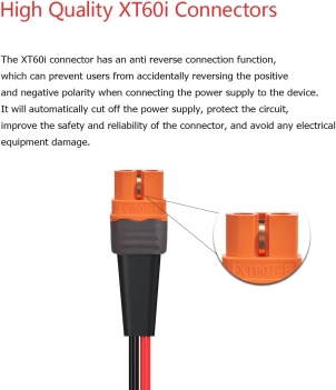 ELFCULB 12AWG 10FT Solar to XT60i Cable 2 10 25 35 50 75 100FT Solar Connector to XT60i Adapter Cable for Portable Power Station (10FT)