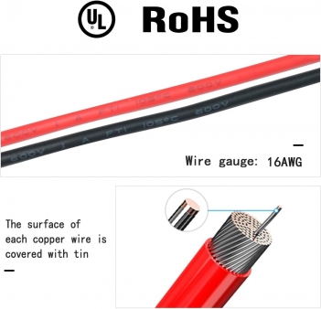 ELFCULB SAE Connector Extension Cable,16AWG 2FT 2 Pin Quick Disconnect Plug for Car Motorcycle(2 Pack)