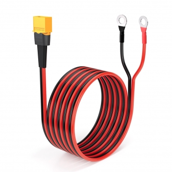ELFCULB XT60 to O Ring Terminal Cable, 10AWG XT60 Male to O Ring Connector Cable with Tinned Pure Wire for RC Battery Solar Portable Power Power Station and Solar Panel(10FT)