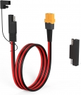 ELFCULB 10AWG XT60 to SAE Connector Extension Cable with SAE Polarity Reverse Adapter for Portable Power Station Solar Panel Solar Generator(2FT)