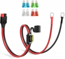 ELFCULB Anderson Connector to O Ring Terminal 10AWG Battery Connector Cable with 5 Fuse for Automotive Portable Power Station Solar Generators(2FT)