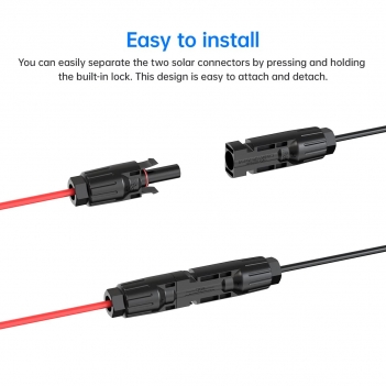 ELFCULB 10AWG 3.3FT Solar Connector to SAE Adapter 2 3.3 10 20 35 50 FT SAE Solar Panel Extension Cable with SAE Polarity Reverse Adapter for Solar Panels Car Battery Charger Kit
