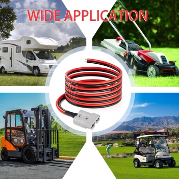 ELFCULB 10AWG 10FT Anderson Connector 50 Amp Cable,Anderson SB50 Plug Battery Quick Connector Cable for Solar and Wind Energy Systems Battery Connections Forklifts