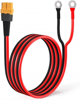 ELFCULB XT60 to O Ring Terminal Cable, 12AWG XT60 Female to O Ring Connector Cable with Tinned Pure Wire for RC Battery Solar Portable Power Power Station and Solar Panel(5FT)
