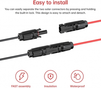 ELFCULB 12AWG 35FT Solar to XT60i Cable  Solar Connector to XT60i Adapter Cable for Portable Power Station
