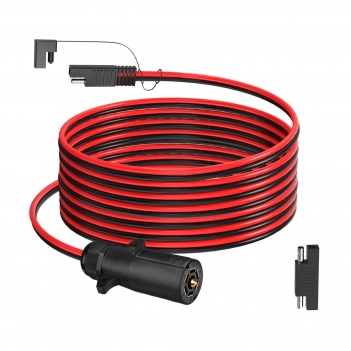 ELFCULB 7 Way Trailer Plug to SAE Cable,10AWG 7 Pin Trailer Plug to SAE Connector for RV Truck Trailer(10FT)