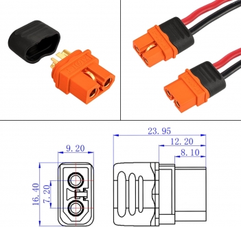 ELFCULB XT60i Connector XT60I-F Plug Female for RC Battery Amass Connector Device Replace (6Pcs)