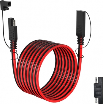 ELFCULB 14AWG 20FT SAE Extension Cable 3/6/10/20/35/50FT Quick Disconnect Wire Harness with SAE Connector for Automotive RV Battery Solar Panel