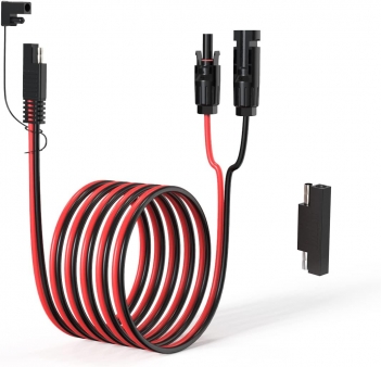 ELFCULB 10AWG 10FT Solar Connector to SAE Adapter  SAE Solar Panel Extension Cable with SAE Polarity Reverse Adapter for Solar Panels Car Battery Charger Kit