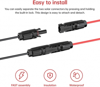 ELFCULB 12AWG 25FT XT60 Solar Cable  XT60 Extension Cable Solar Panel Connector to XT60 Connector for Portable Power Station (25FT)