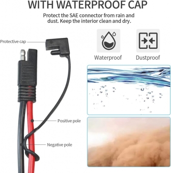 ELFCULB 10AWG 5FT SAE Connectors, Battery Alligator Crocodile to SAE, SAE Quick Release Adapter to Alligator Clips Quick Disconnect Cable,with 5 Fuse,for Solar Panel Cars Motorcycles Battery Charger