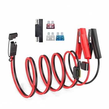 ELFCULB SAE to Alligator Clip,12AWG SAE Connector Quick Disconnect Cable Battery Alligator Crocodile Clip with 10A 15A 20A 25A Fuse,Compatible for Cars Motorcycles(3.3FT)