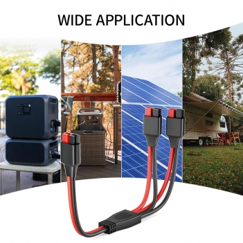 ELFCULB Anderson Y Splitter Cable,10AWG Solar Charging Splitter Cable Solar Panel Extension Cable for Solar Generator Power Station(1FT)