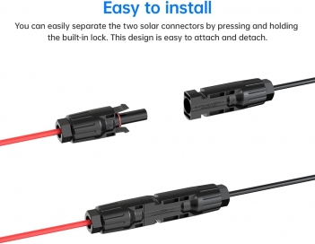 ELFCULB 10AWG 10FT Solar Connector to SAE Adapter  SAE Solar Panel Extension Cable with SAE Polarity Reverse Adapter for Solar Panels Car Battery Charger Kit