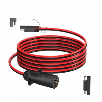 ELFCULB 7 Way Trailer Plug to SAE Cable,10AWG 7 Pin Trailer Plug to SAE Connector for RV Truck Trailer(6FT)