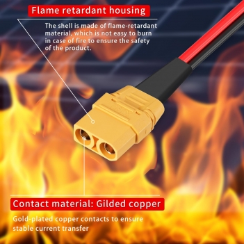 ELFCULB XT90 Solar Cable, 10AWG 10FT XT90 Female to Solar Panel Connector Cable for Solar Panel Portable Power Station