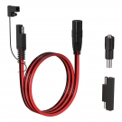 ELFCULB DC 8mm Female to SAE Connector Adapter,14AWG 2FT SAE Extension Cable with DC 55mm*25mm Female Adapter and Polarity Reverse AdapterCompatible for Solar Panel Portable Power Station