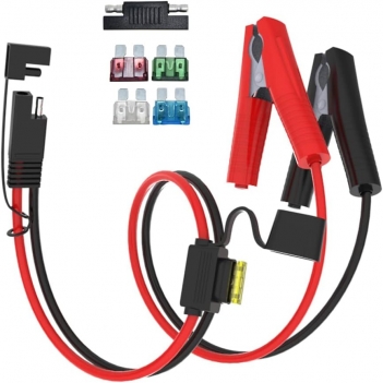 ELFCULB 2FT 10AWG SAE to Alligator Clips Cable, Weatherproof, for Solar Cells, Small Automotive Appliances, Battery Car Power Conversion Equipment