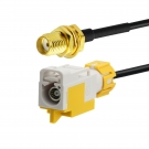 Waterproof Fakra B White Female to SMA Bulkhead Female 25CM LMR100 Cable