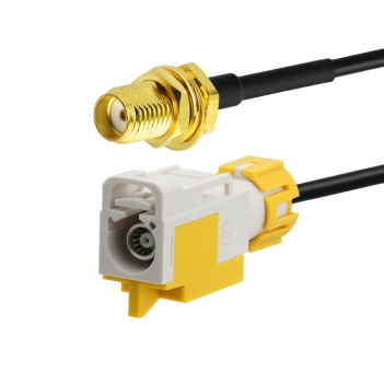 Waterproof Fakra B White Female to SMA Bulkhead Female 25CM LMR100 Cable