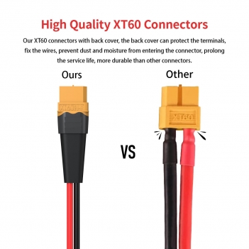 ELFCULB XT60 to O Ring Terminal Cable, 10AWG XT60 Male to O Ring Connector Cable with Tinned Pure Wire for RC Battery Solar Portable Power Power Station and Solar Panel(10FT)