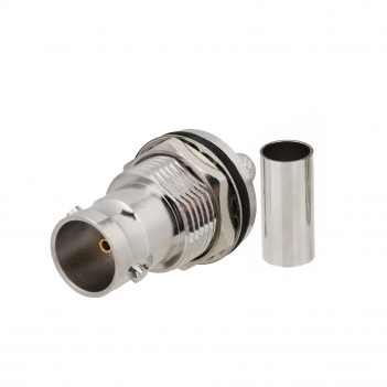 BNC Jack Female Connector Straight Bulkhead With O-Ring Crimp Belden 1855A 4855R