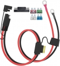 ELFCULB 2FT 10AWG SAE Battery Connectors Extension Cord Cable with 5 Fuse Compatible with Solar Generator Battery Charger,SAE to O Ring, for Solar Accessories