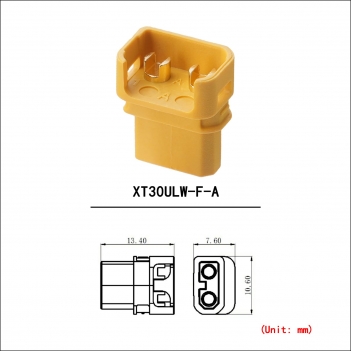 ELFCULB 10 Pairs Amass XT30ULW-A Connectors, XT30 Upgrade Female Connectors for Mini-UAV Robot Lipo Battery(Yellow)