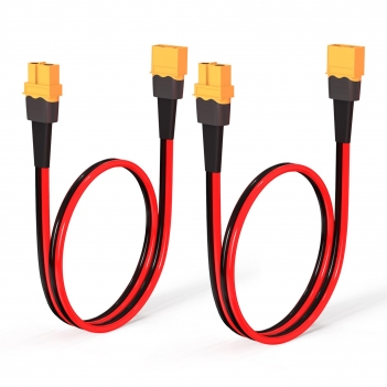 ELFCULB 10AWG 1FT XT60 Extension Cable, XT60 Female to Male Connector for RC Battery Portable Power Station Solar Panel(2 Pieces)