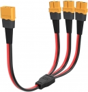 ELFCULB XT60 Splitter Cable,12AWG XT60 1 Male to 3 Female Connector Cable for UAV Phantom Quadcopter RC Car(1FT)