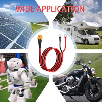 ELFCULB XT60 to O Ring Terminal Cable, 12AWG XT60 Female to O Ring Connector Cable with Tinned Pure Wire for RC Battery Solar Portable Power Power Station and Solar Panel(5FT)