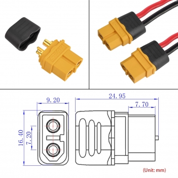 ELFCULB 3 Pairs XT60 Connector,XT60H Plug Male Female with Sheath Housing for RC Battery Amass Connector Device Replace